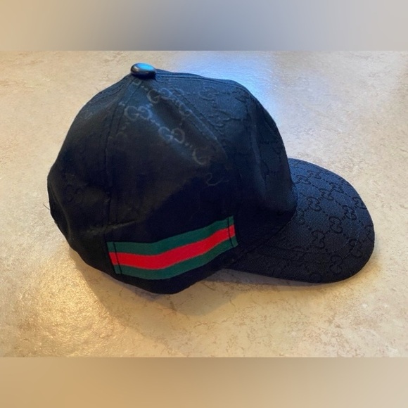 Gucci Black Logo Pattern Ball Cap Hat main image 7